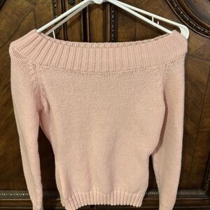 SHEIN Blush Pink Off-Shoulder Sweater